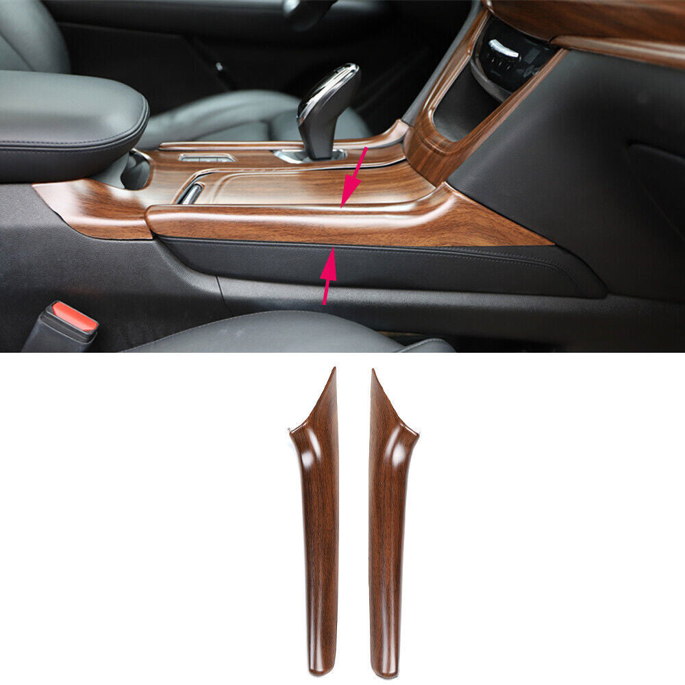 for Cadillac XT5 2017-24 Matte Wood Grain Center Gear Both Side Strip Cover Trim
