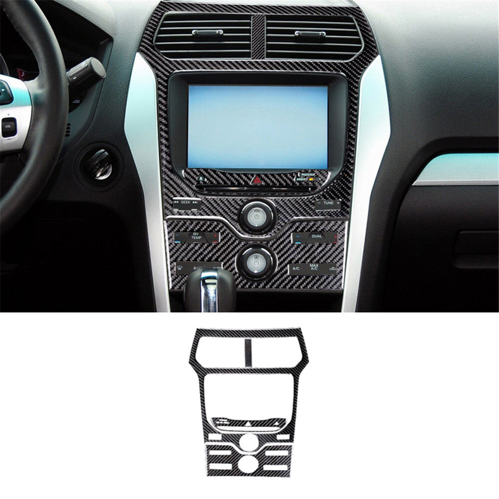 Carbon Fiber Interior Central Control Trim Panel Cover for Ford Explorer 2011-14
