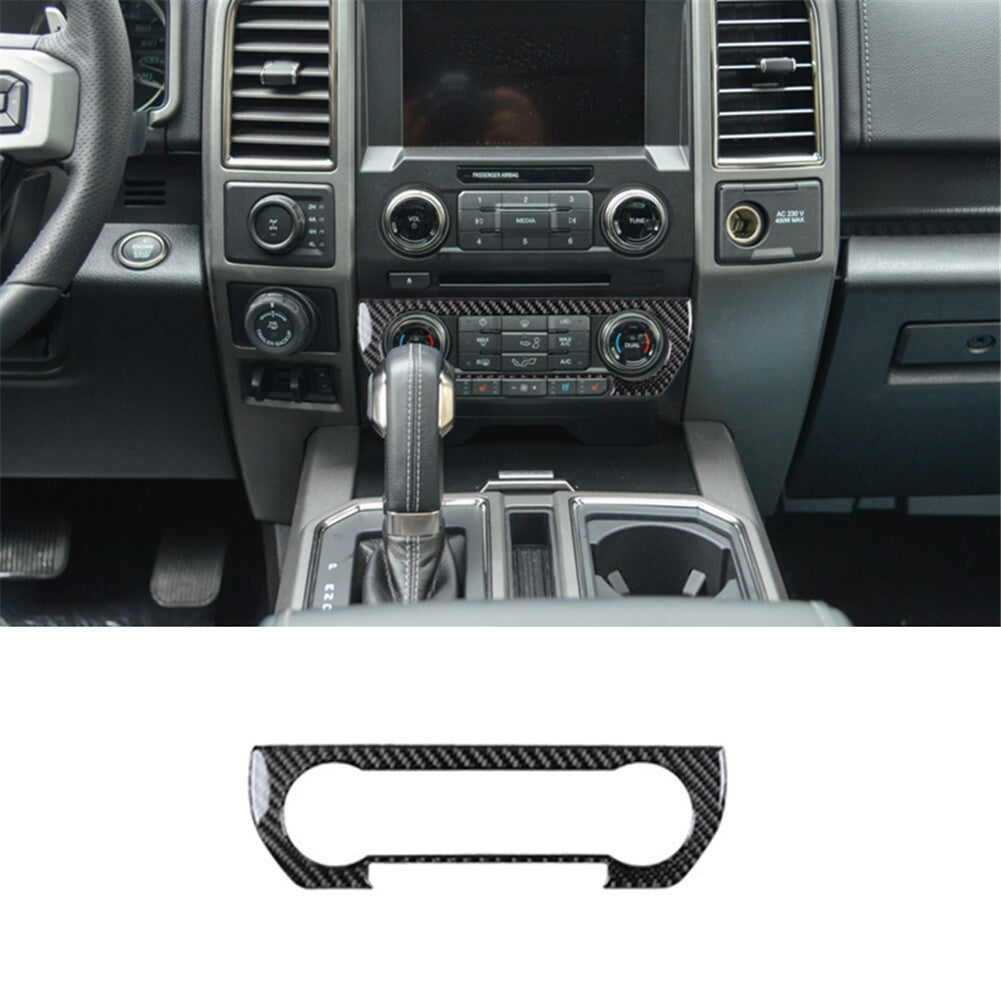 Carbon Fiber Interior AC Decorative Panel Trim Cover for Ford F-150 2015-2017
