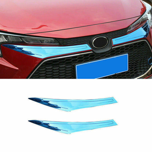 for Toyota for Corolla 2019-2022 Blue Titanium Front Grille Grill Strip Cover Trim