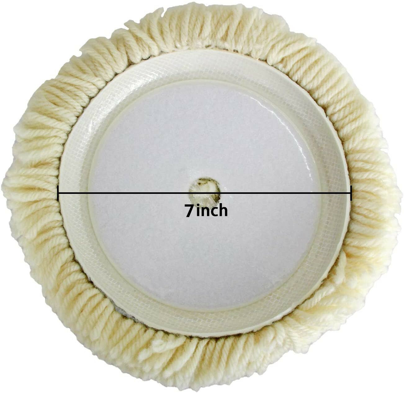 7-inch 100% wool hook-and-loop grip with cushioning pad for compound cutting and polishing