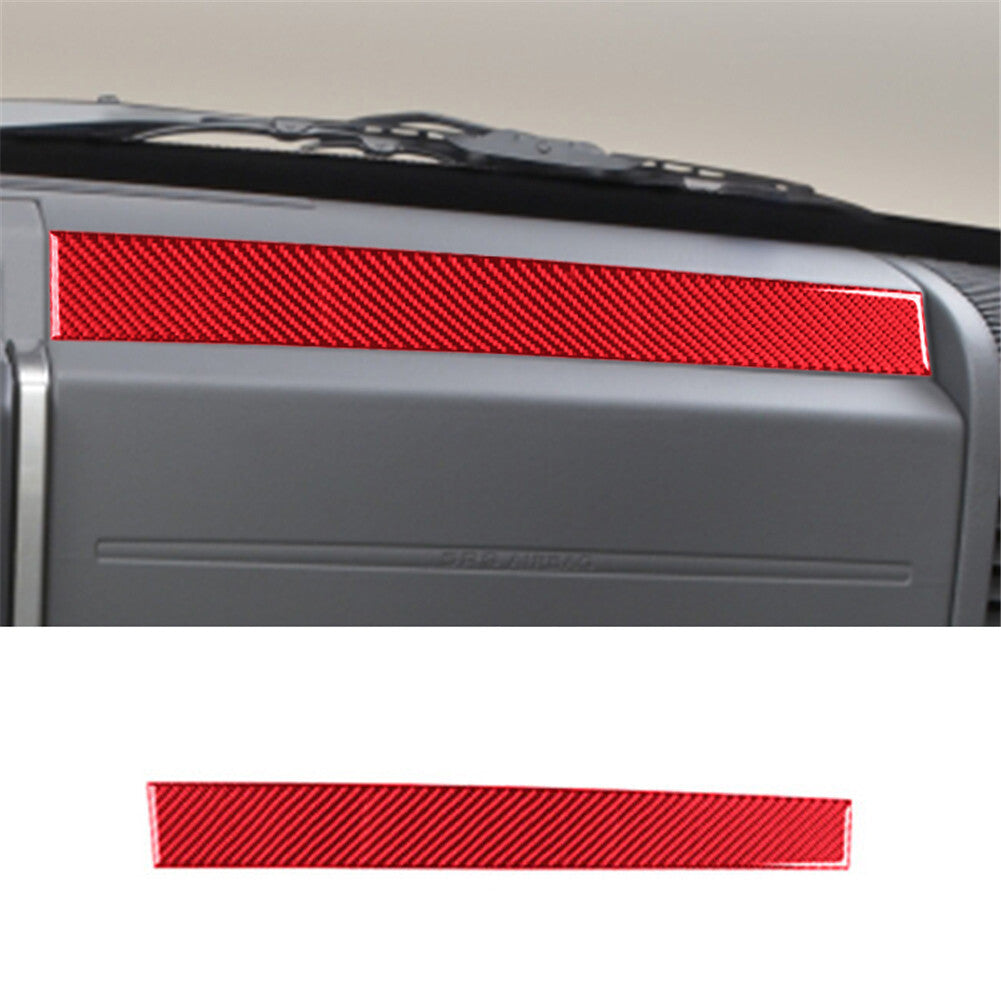 Red Carbon Fiber Passenger Dashboard Strip Cover Trim for Jeep Liberty 2008-2012