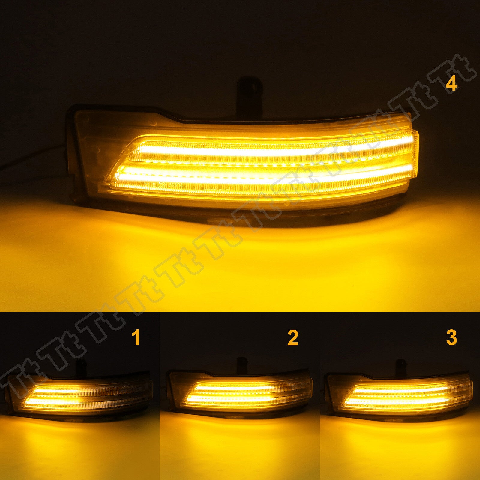 Sequential LED Side Mirror Signal Lights with Clear Lens for 2019-2022 for Dodge for Ram 1500