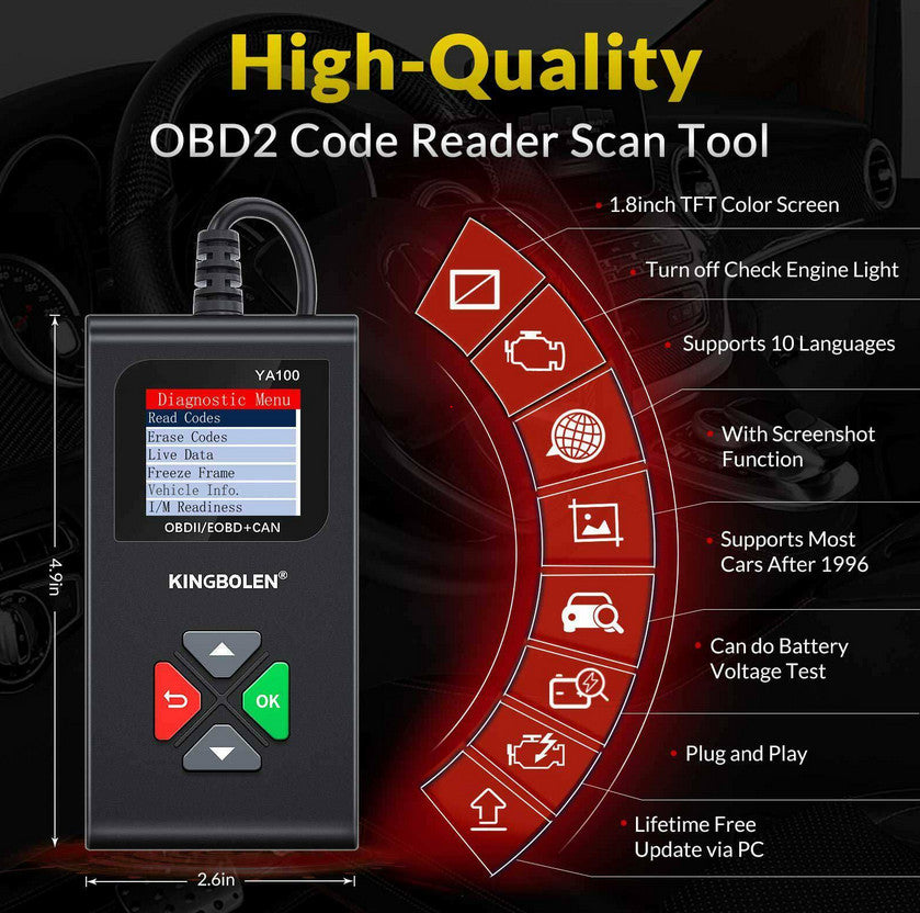 YA100 Diagnostic Tool OBD2 Scanner Code Reader Engine Fault Diagnosis Applicable to for Citro?n and for Volvo