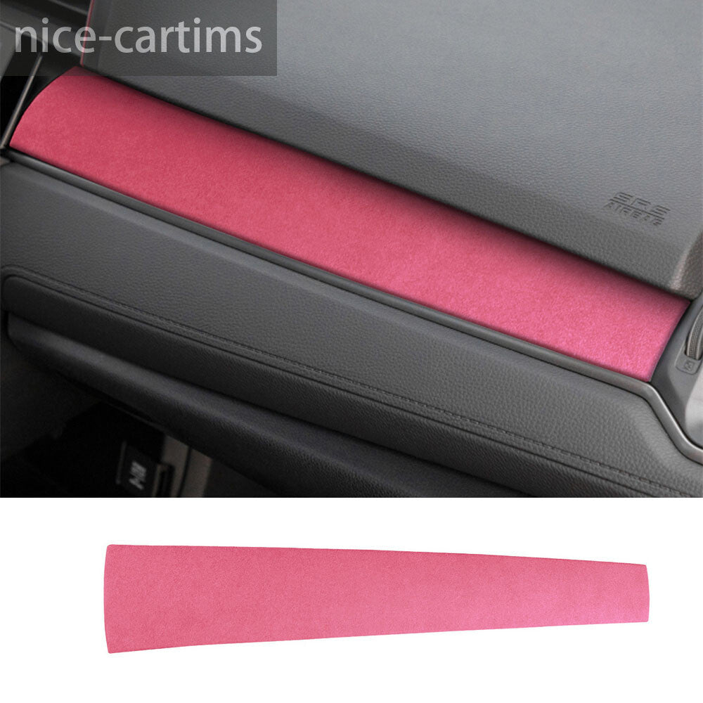 Suede Pink Center Console Dashboard for Co -pilot Panel Cover for Honda for Civic 2016-21