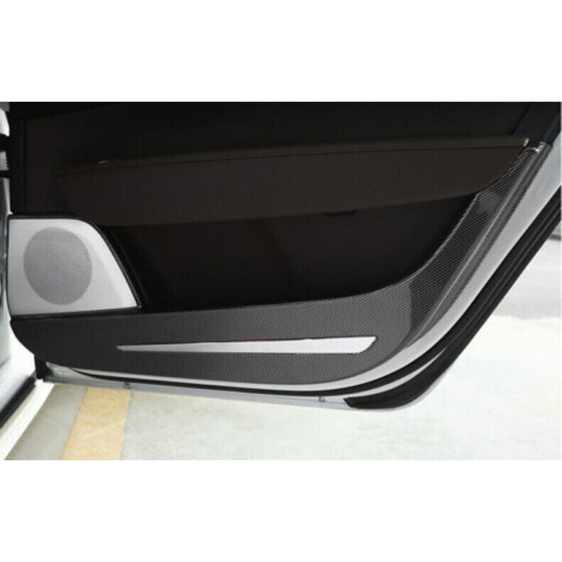 for Volvo S90 2017-22 Carbon Fiber ABS Inner Door Anti-Kick Panel Cover Trim 4x