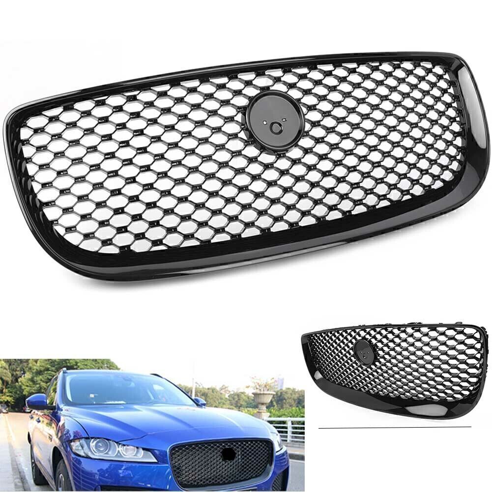 Front Upper Center Grill Radiator Grille Mesh Black for Jaguar XJ 2016-2020 2017