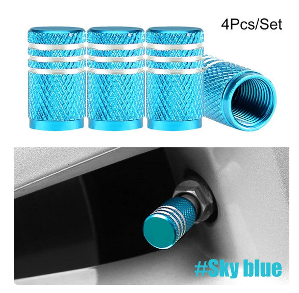 4-piece car tire valve cover rod air dust cover, sky blue, suitable for Peugeot for Renault