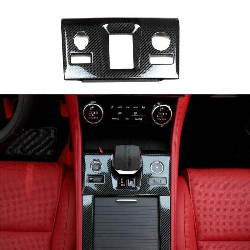 for Jaguar F-PACE 21-22 Carbon Fiber Middle Console Gear Shift Panel Trim