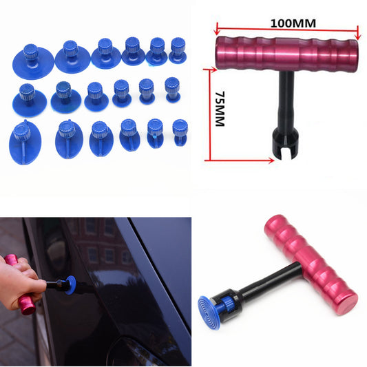Car Body T-Bar Puller Lifter Tool Glue Pad Panel Paintless Dent Removal Repair