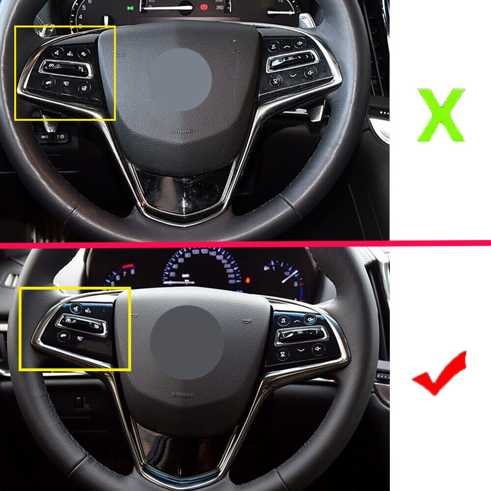 for Cadillac ATSL 2014-17 ABS Carbon Fiber Steering Wheel Moulding Cover Trim 1P