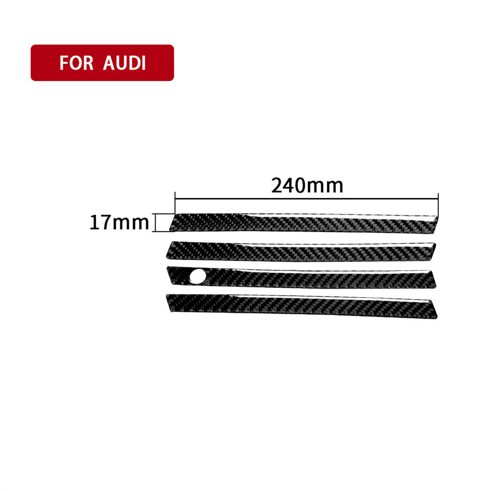 for Audi A4 A4L B9 2017-19 RHD Exterior Side Door Handle Panel Trim Carbon Fiber