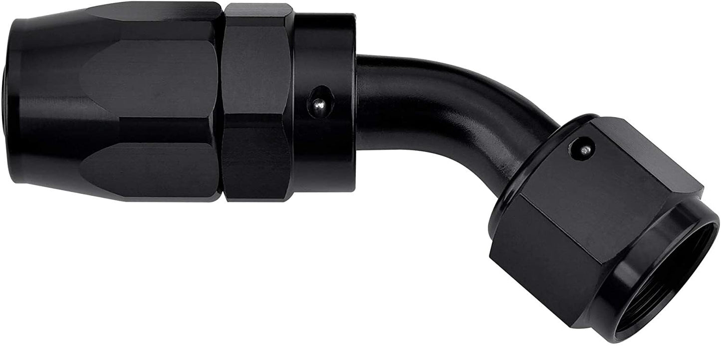 2pcs AN6 6AN 45 Degree Swivel Hose End Fitting Adapter Black Aluminum QUALITY