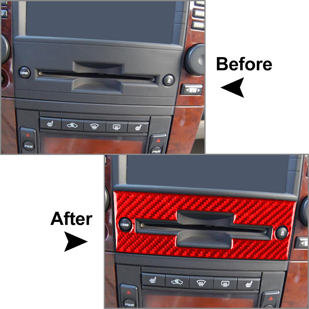 Carbon Fiber Radio CD Player Panel Cover Trim for Cadillac CTS 2003-2007 2005