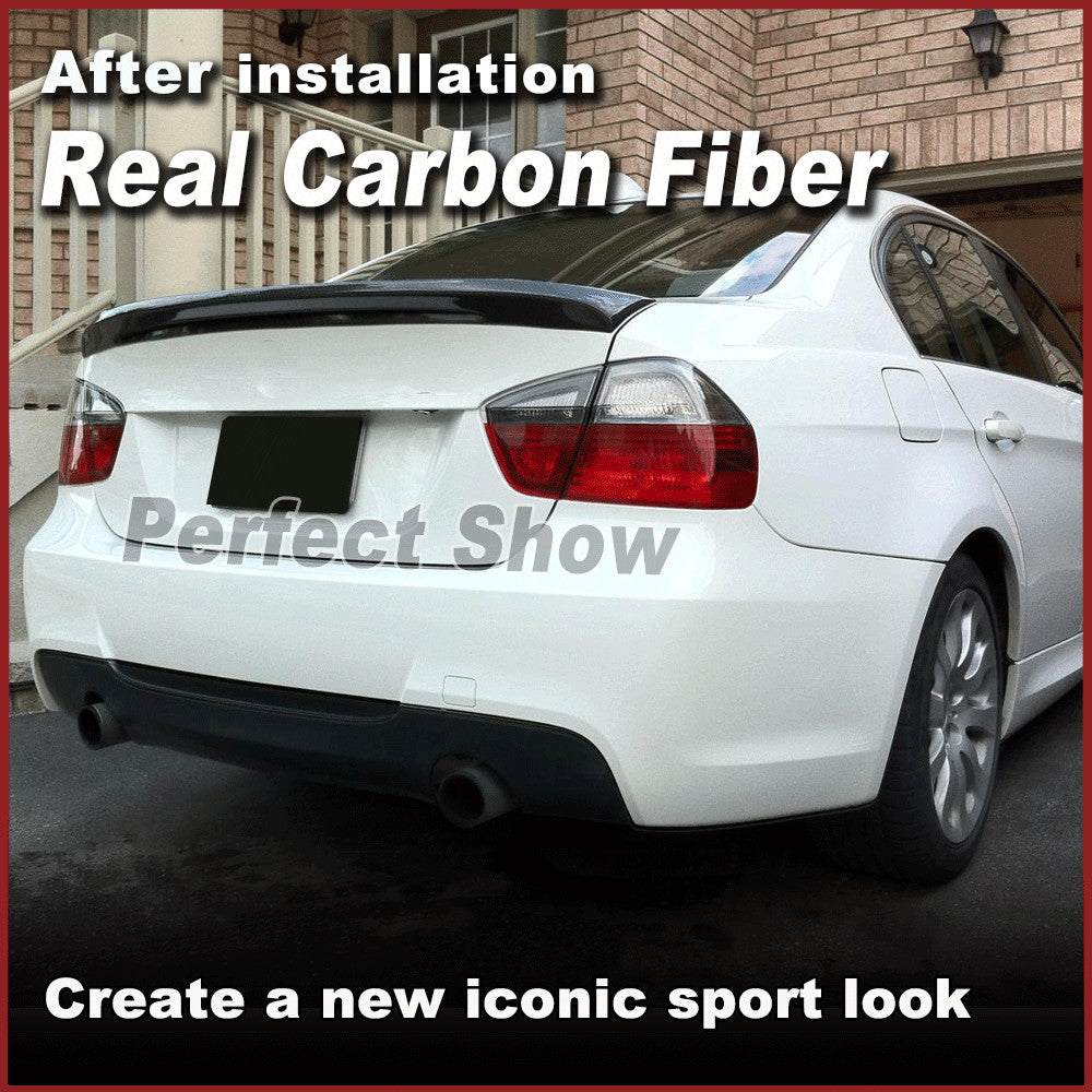 for BMW 3Series E90 320i M3 2005-12 REAL Carbon Rear Trunk Spoiler Boot Wing Lip