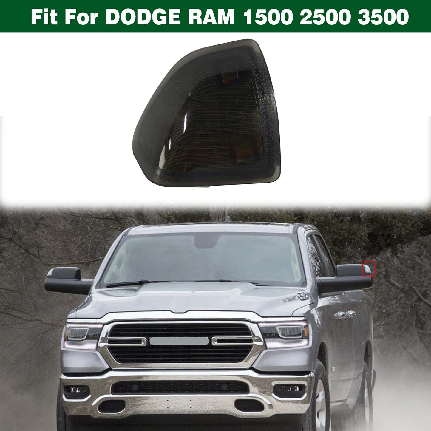 Smoke Lens Left LED Side Mirror Turn Signal Light for Dodge for Ram 1500 2500 3500