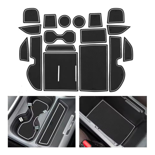 Anti-Slip Gate Slot Mat for Honda CR-V CRV 2023 + Cup Pad Door Groove Mat WHITE
