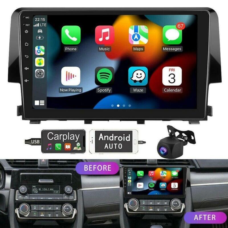 Wirless Carplay for Honda for Civic 2016-2020 Android 10.0 Car Stereo Radio +AHD Cam