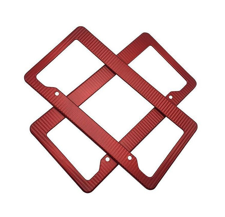 Car license plate frame cover cap rear trunk boot red carbon for Buick