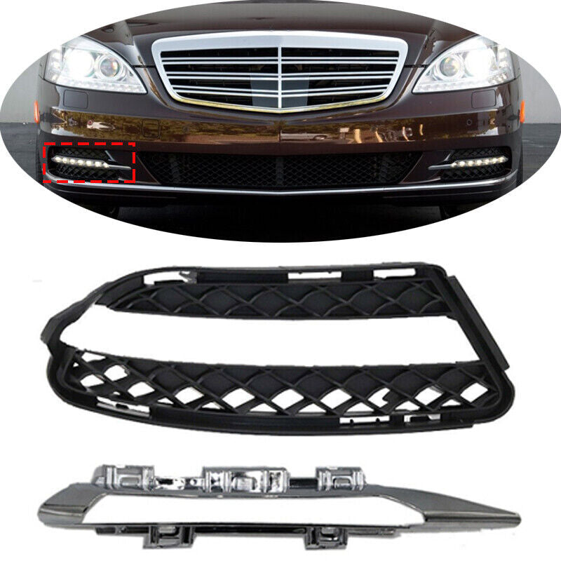 2x RH Front Fog Driving Light Grille Trim Fit for Mercedes Benz S W221 2010-2013