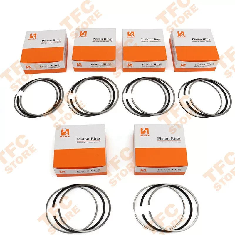 New 6 Sets Piston Rings Set for ISUZU 6BG1 6BG1-3G Engine Forklift 105mm3+2.5+4
