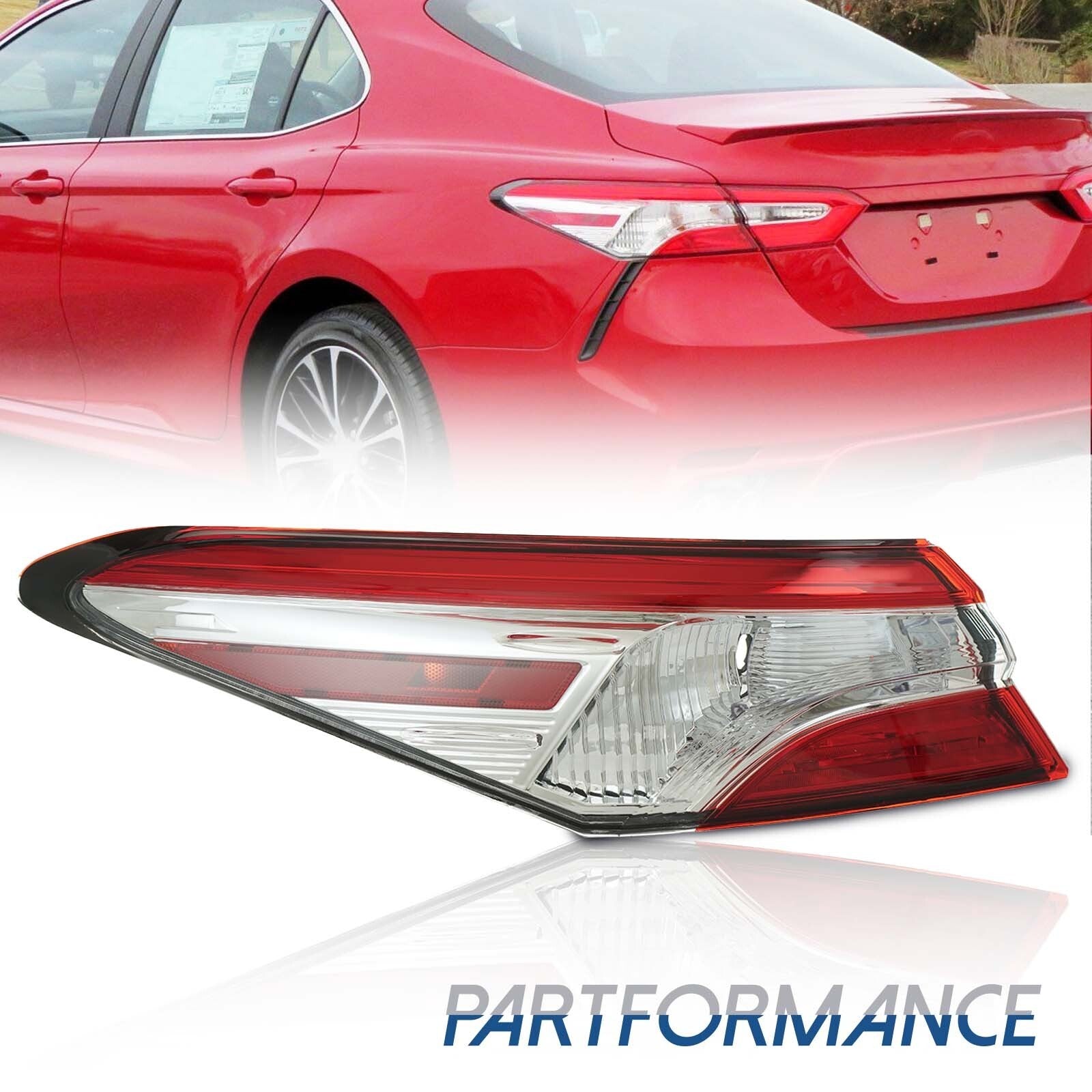 Chrome-plated taillight driver on the left side, suitable for 2018, 2019, and 2020 for Toyota for Camry SE LE.