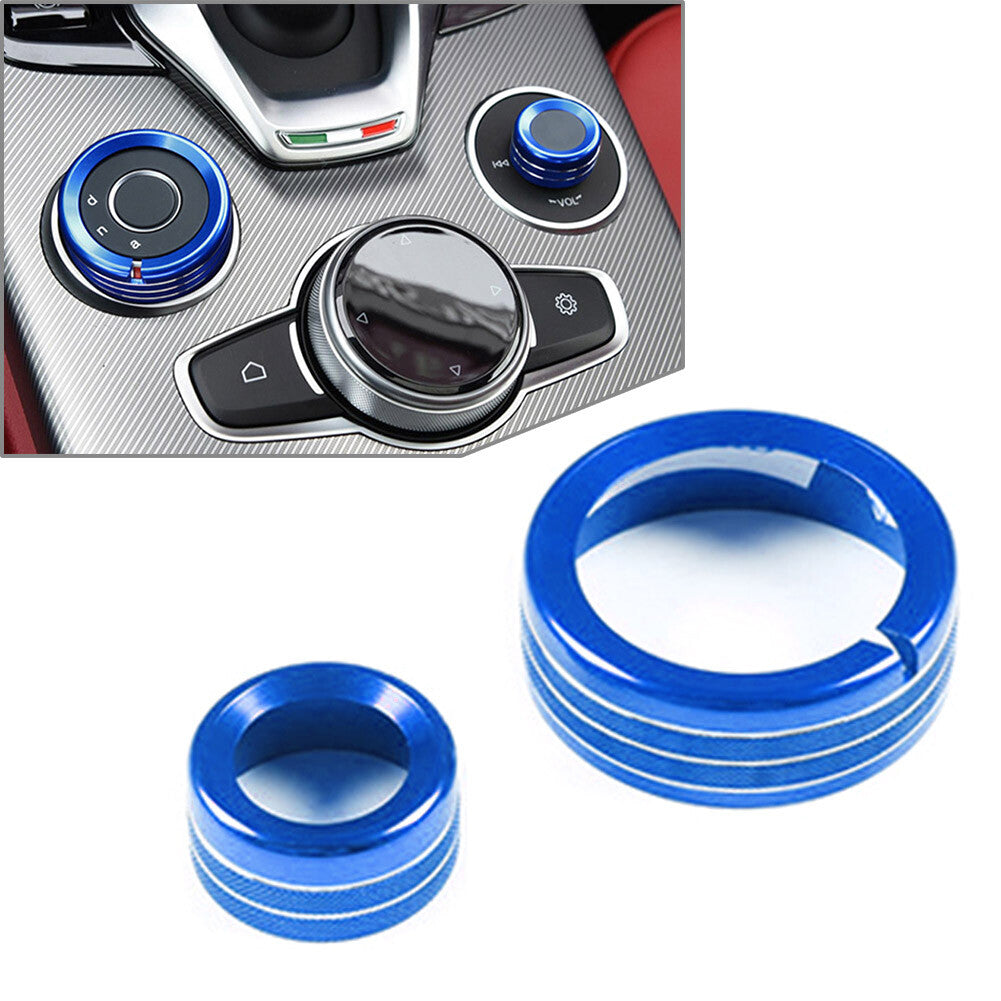 for Alfa Romeo Giulia for Stelvio 2020-21 Blue Central Control Multimedia Knob Ring