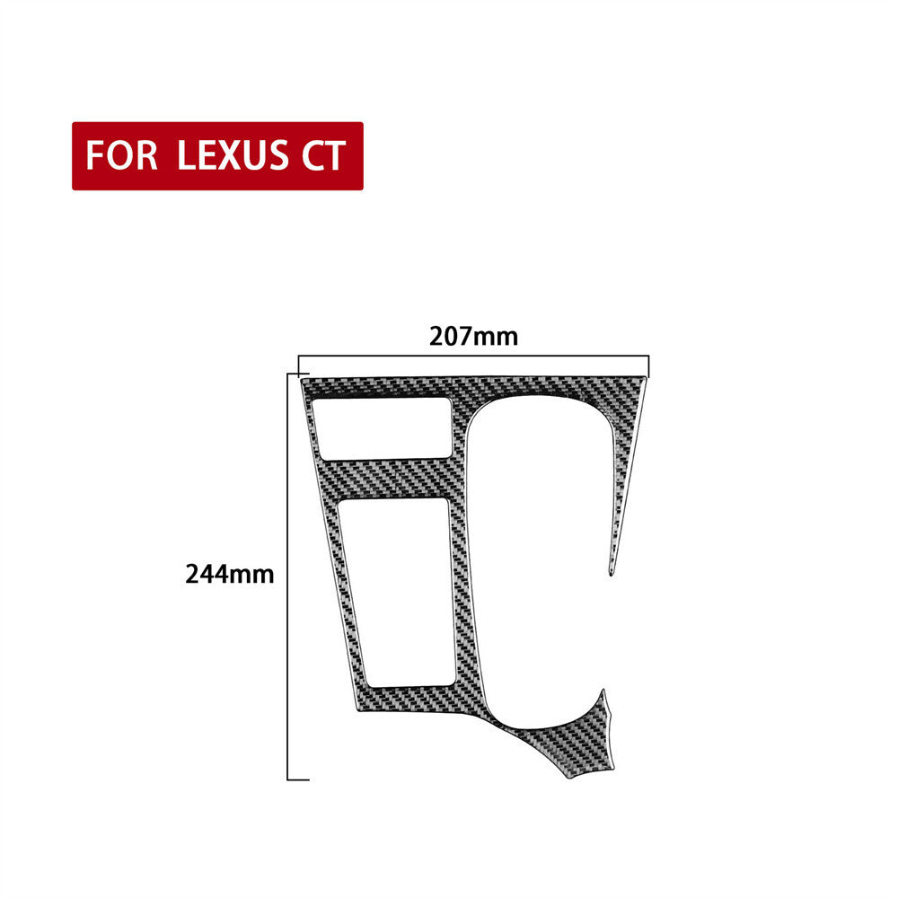 for Lexus CT200h 2011-17 RHD Central Control Gear Shift Panel Cover Carbon Fiber