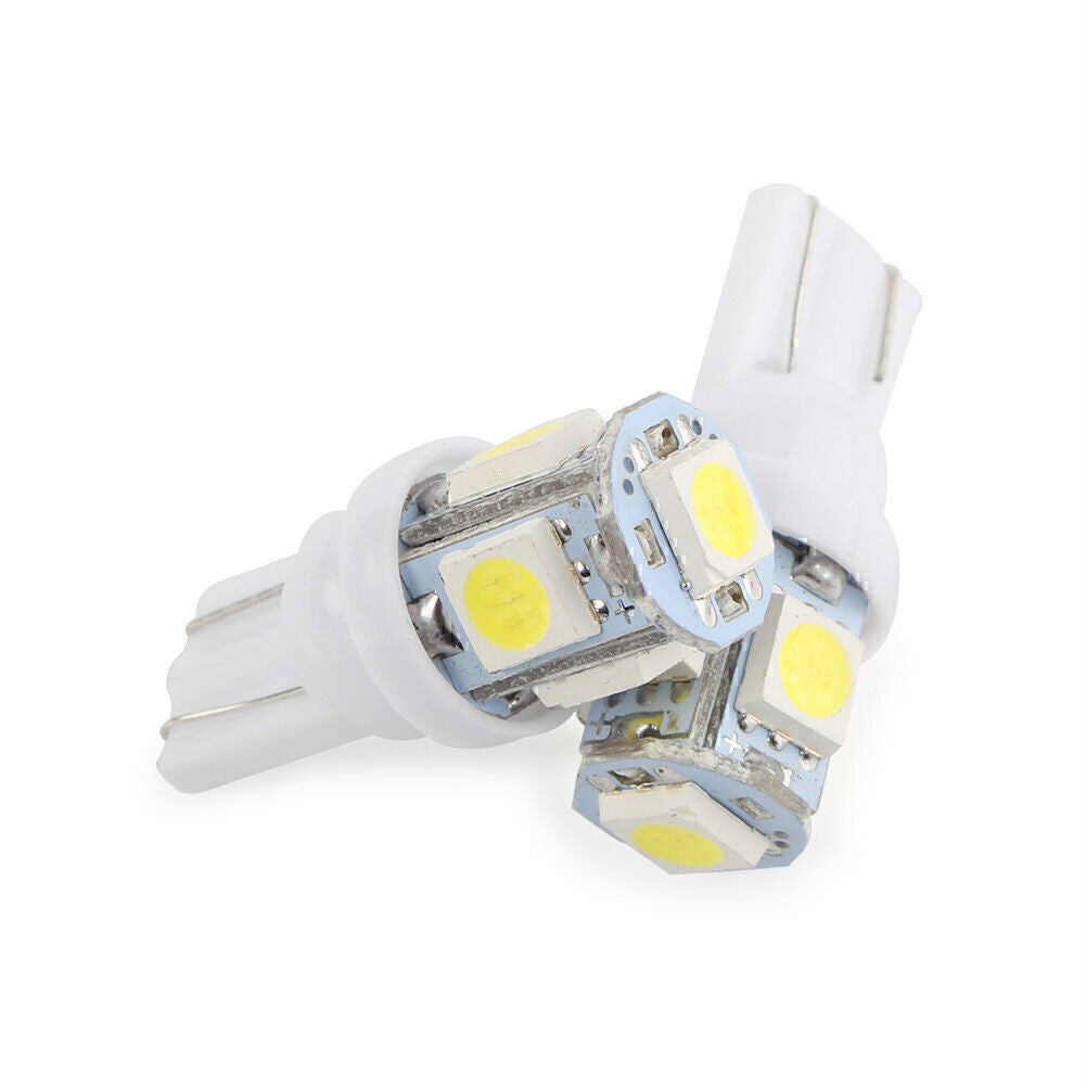 50pcs Pure White T10 168 194 5050 5SMD LED Interior Dome Map License Light Bulb