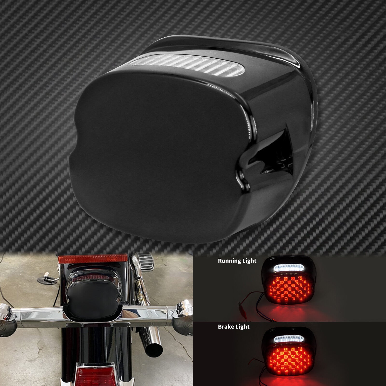 LED Smoke Tail Brake Light Low Profile Fit for Harley Dyna Road King XL 833 1200