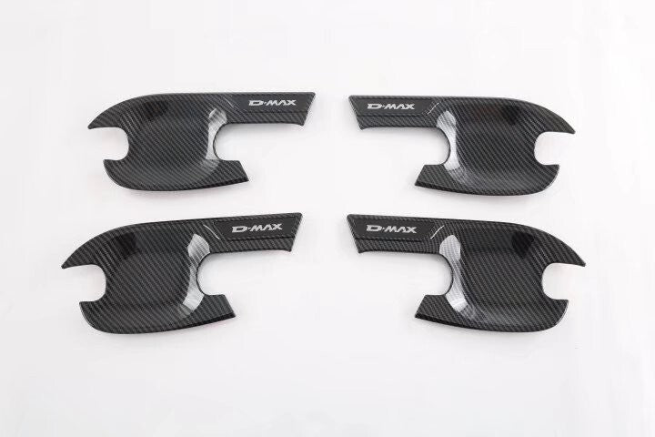 For 2024 for Isuzu D-MAX Car Accessories Carbon Fiber Door Handle Bowl Cover 4PCS