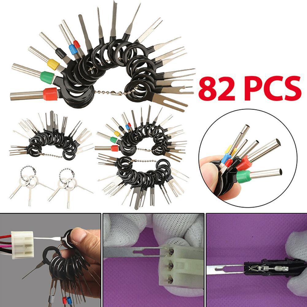New 82 Pcs Car Electrical Wire Terminal Plug Wiring Connector Removal Key Tool