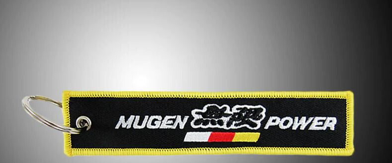 Car keychain key ring nylon lanyard tag black for Mugen universal new product