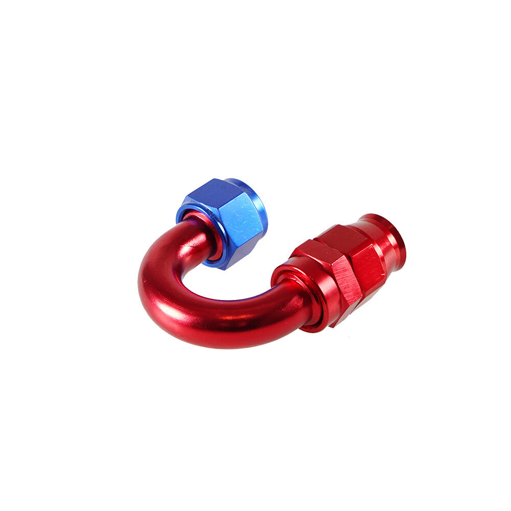 4AN PTFE Hose End Fittings 180 Degree Aluminum Swivel AN4 For PTFE Hose Only Red