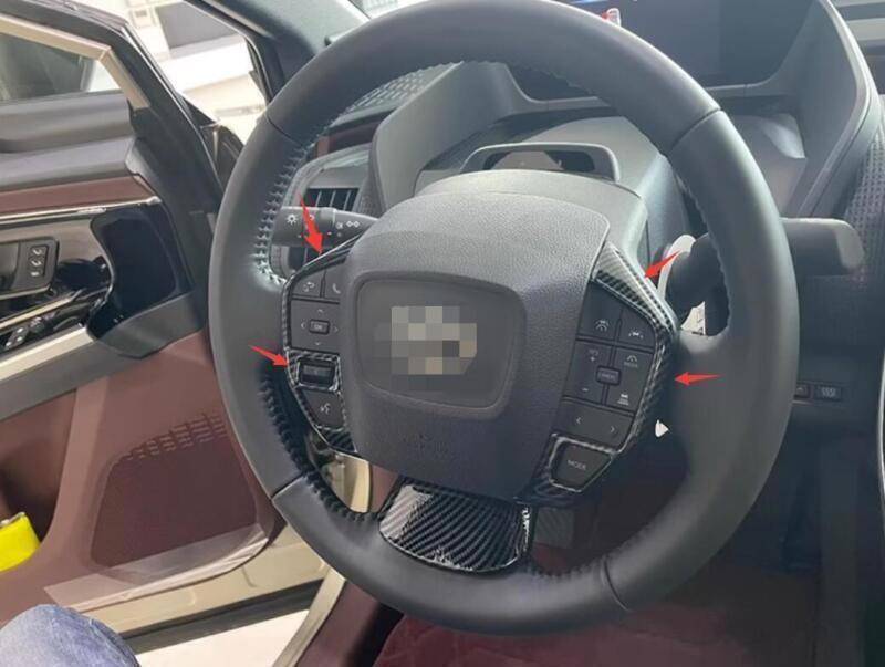 Fit for Toyota bZ4X 23-24 Carbon Fiber Style Steering Wheel Frame Cover Trim 1X