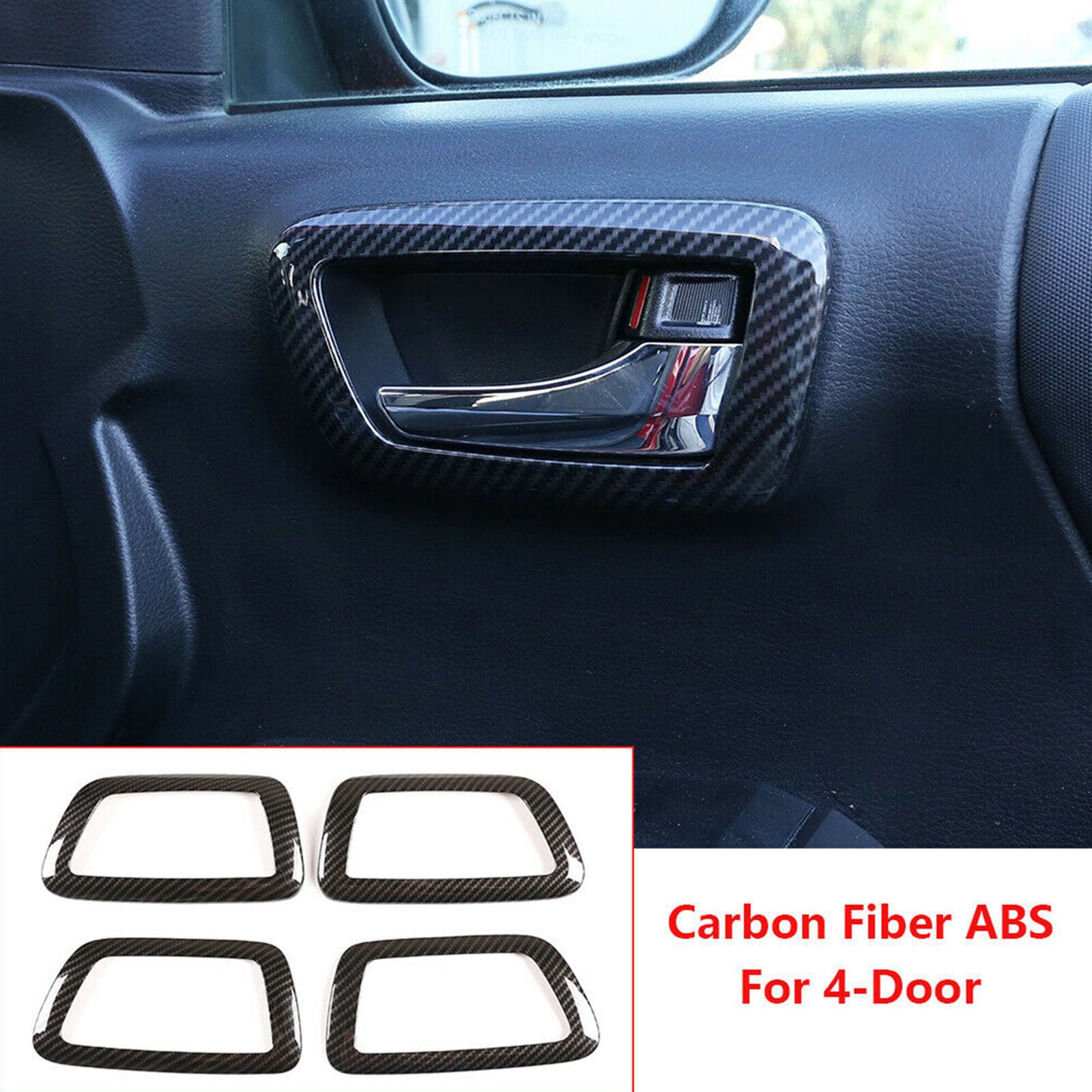 Fits for Toyota Tacoma 2016-2020 Carbon Fiber ABS Interior Door Handle Bowl Trim