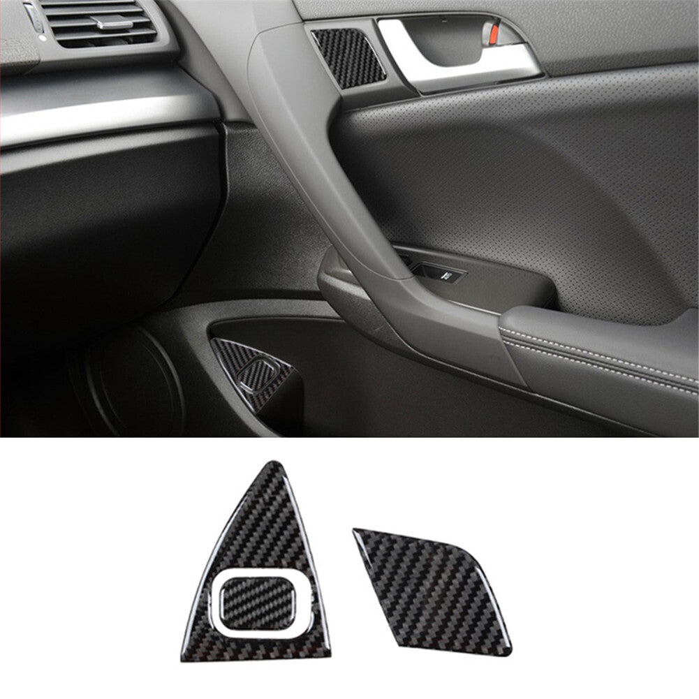 3Pcs Carbon Fiber Interior Passenger Side Door Accent Cover Trim for Acura TSX