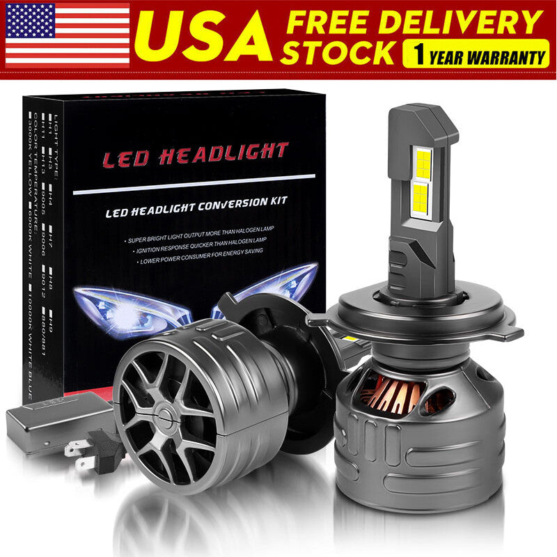 2PCS H4 LED Headlight Bulbs Low Beam Conversion Kit Super Bright White 150W 12V