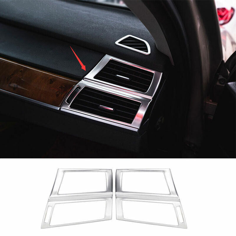 for BMW X5 X6 E70 2008-13 Silver Steel Inner Left And Right Air Outlet Vent Trim