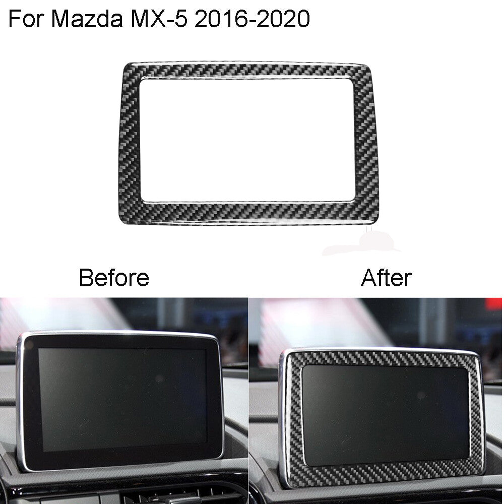 for Mazda MX-5 2016-2020 Carbon Fiber Interior Navigation Displayer Cover Trim