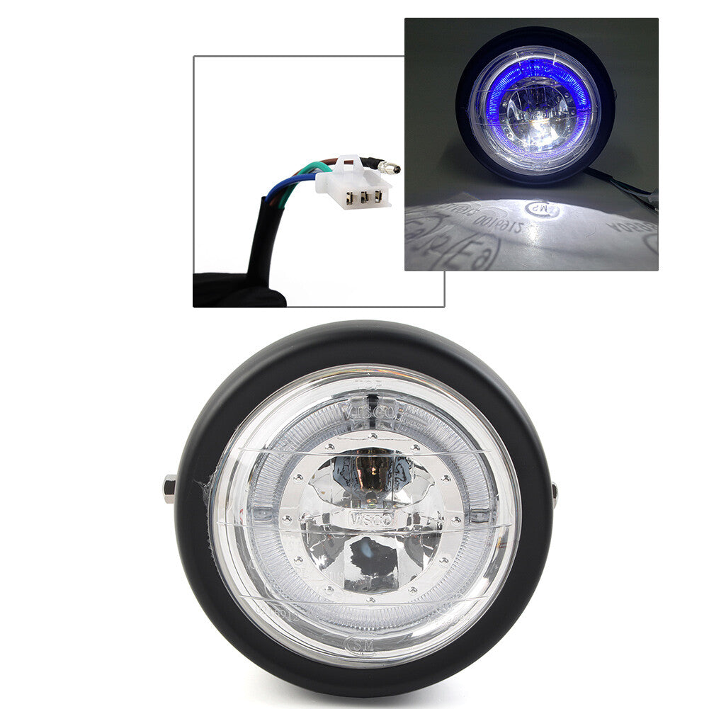 5-3/4 Headlight Lamp Switchback LED Halo DRL Angel Eye White Amber