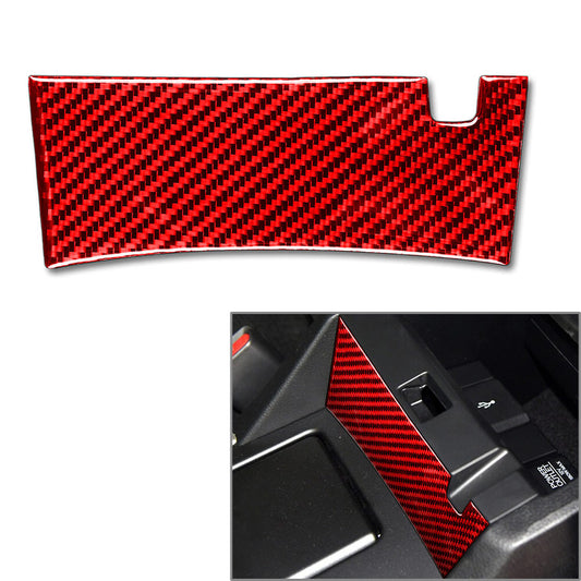 Red Carbon Fiber Central Armrest Lower Panel Cover Trim for Honda Accord 2013-17
