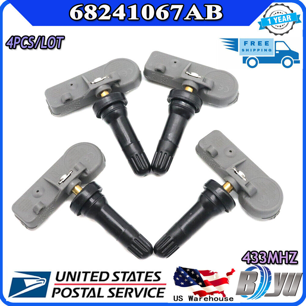 4 new 56029398AB tire sensors for Chrysler for Jeep Door TPMS 433MHz 68241067AB