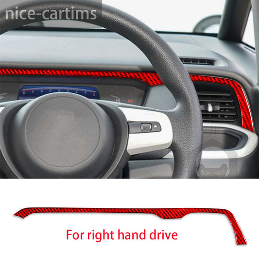 for Honda Fit 2020-2022 Red Carbon Fiber Center Console Dashboard Panel Trim RHD