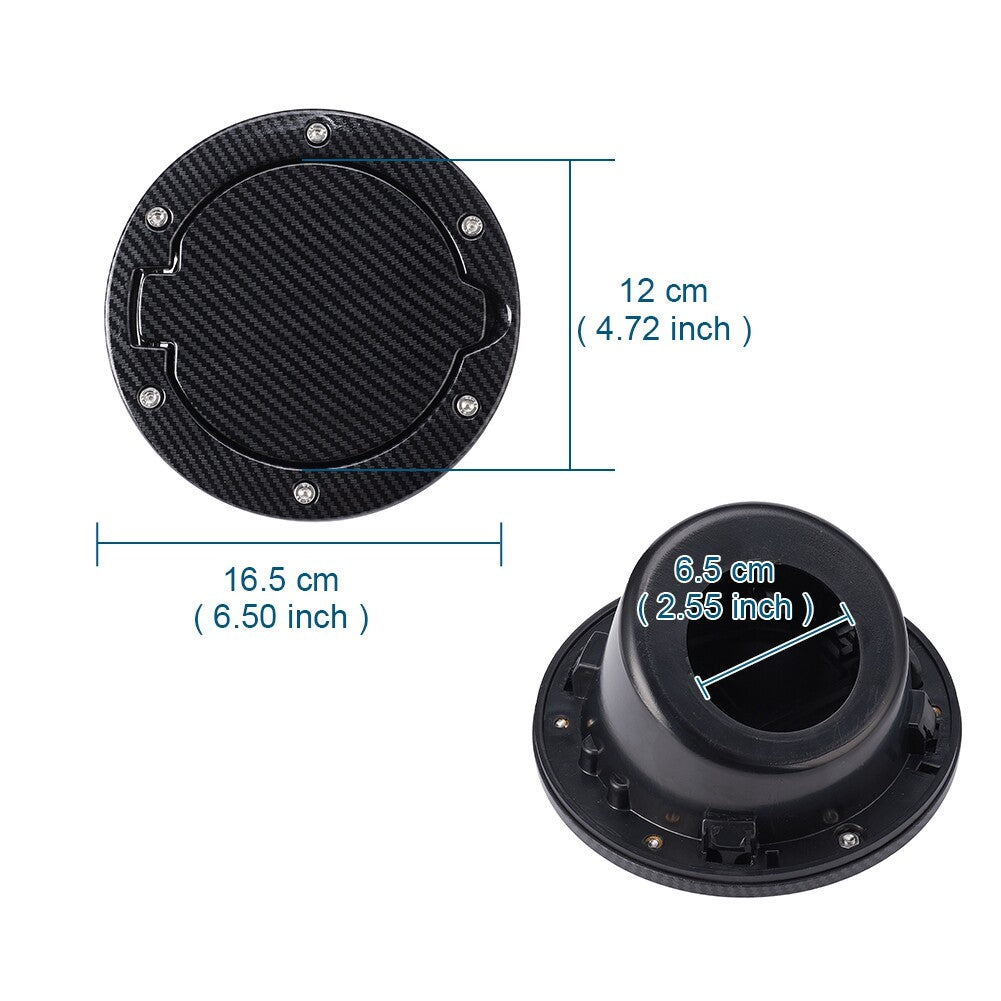 Car Fuel Filler Door Cover Gas Tank Cap Fit for Wrangler JK 2006-2018 Aluminum
