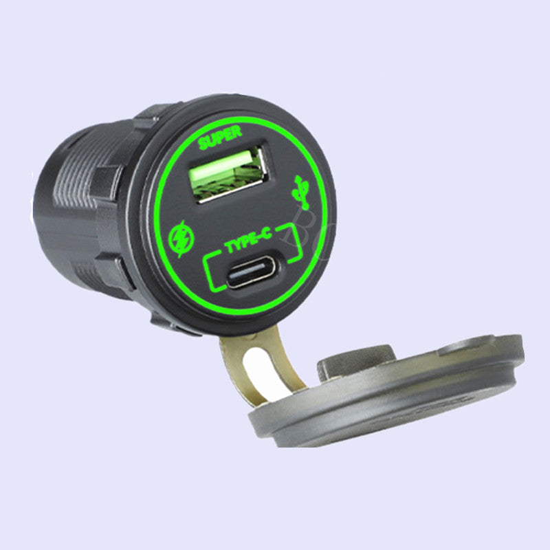 USB Phone Charger Type C QC3.0 Fast Charging Car Interior Accessories Waterproof