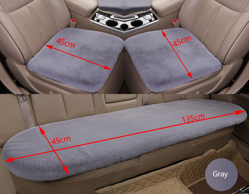 1Pc Car for Seat Cover Front Cushion Plush Soft Comfort Pad Protector Mat Warm Gray