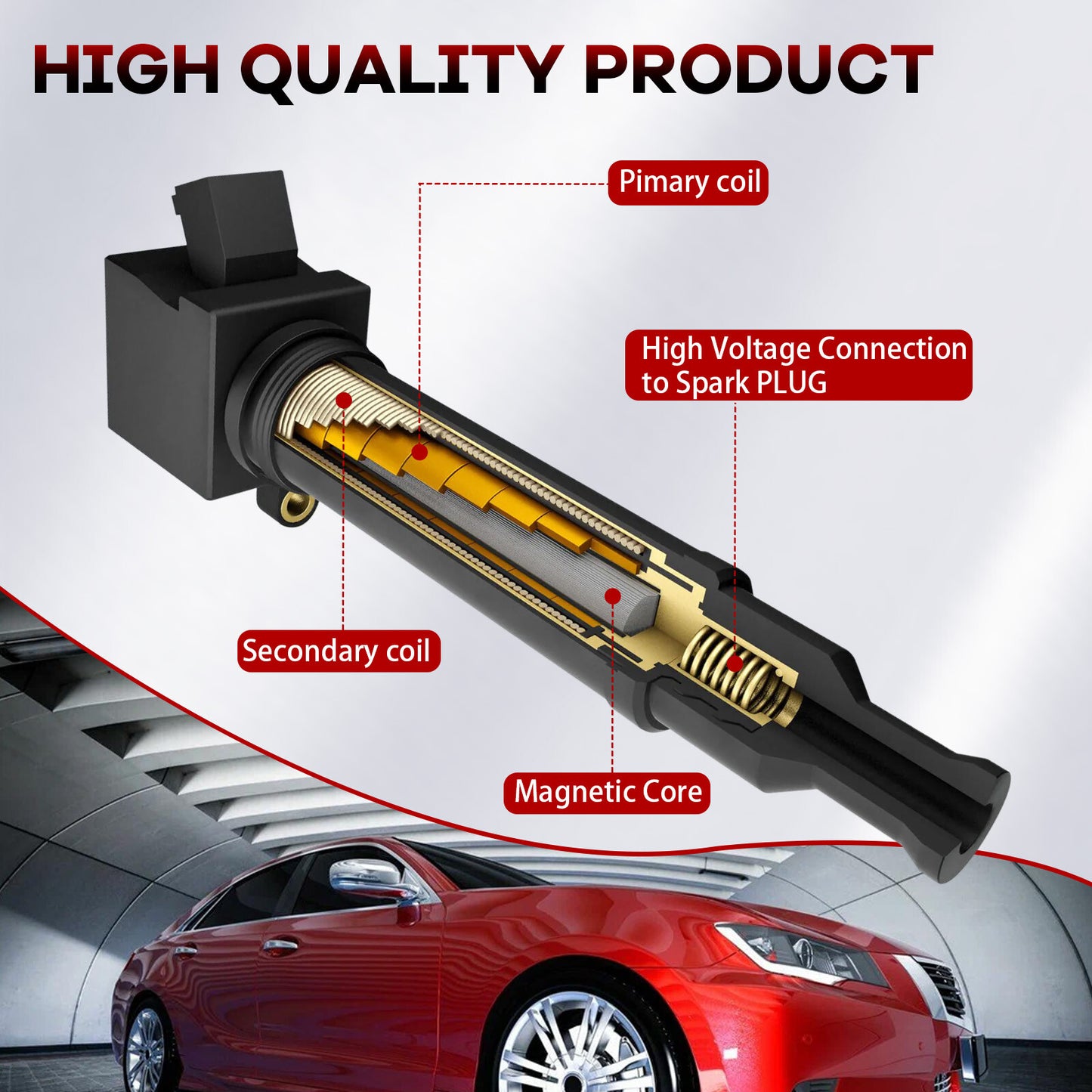 4x Ignition Coils  Iridium Spark Plug for 2015-2020 for Audi A3 A6 TT Quattro UF765