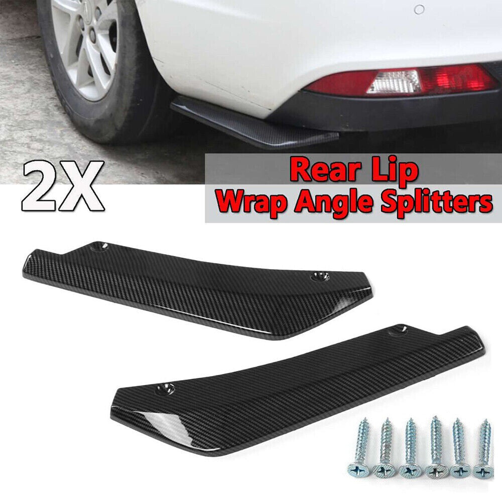 2x for Acura MDX for RDX SUV Carbon Fiber Car Rear Bumper Splitter Diffuser Canards