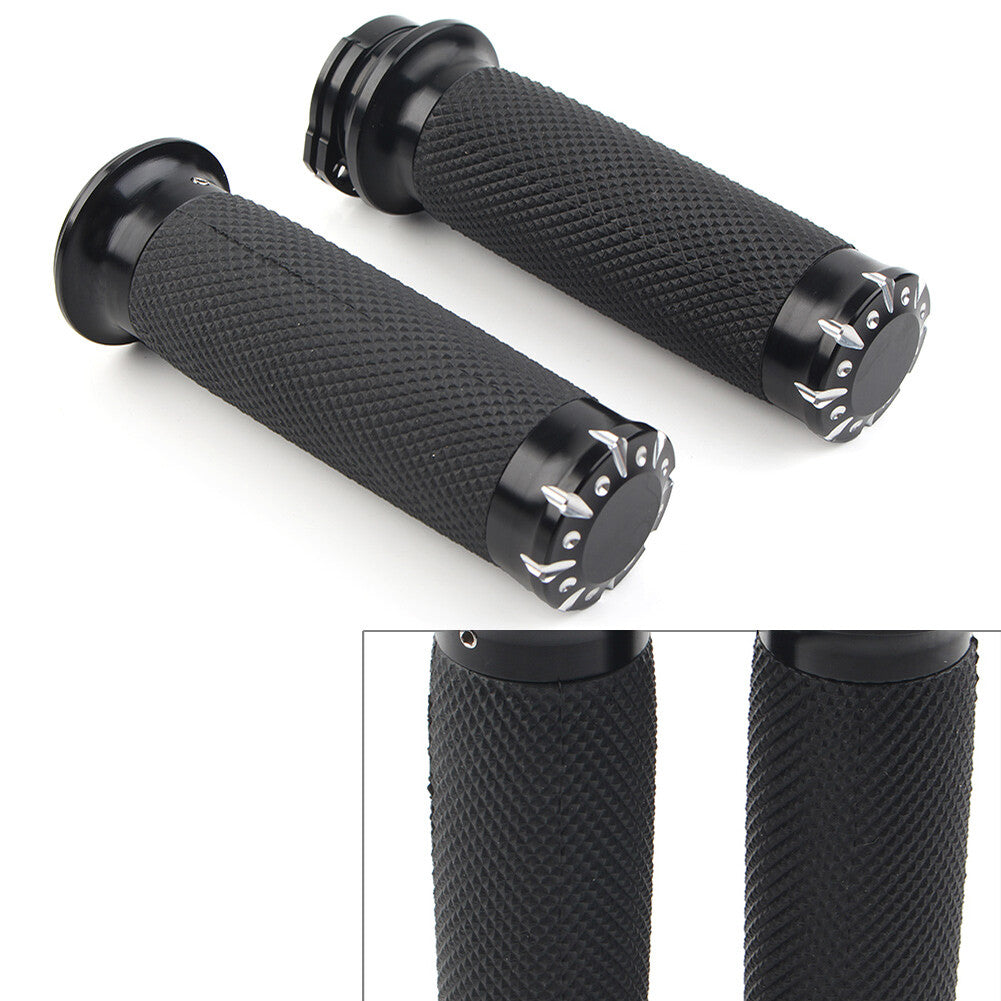 1 Black Handlebar Hand Grips for Harley Touring Sportster XL Dyna Softail VRSC